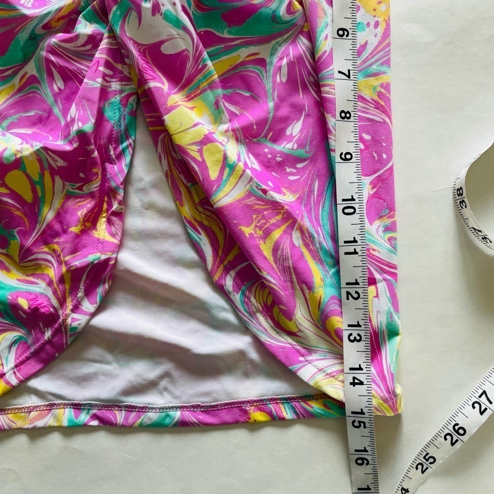 Revolve VDM the Label Pink Paint Swirl Swim Skirt - Picture 4 of 7
